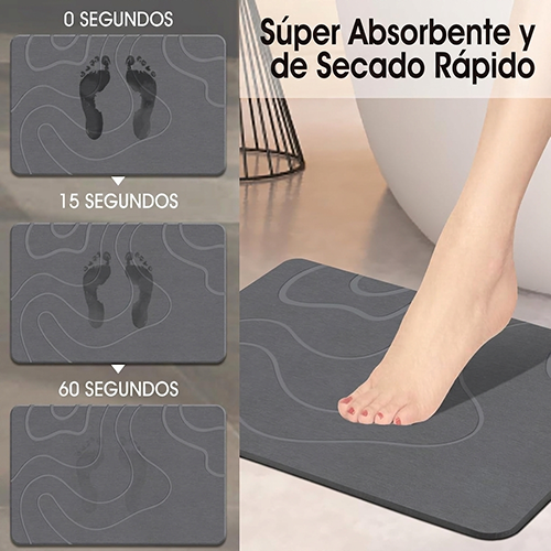 Alfombra de Piedra Absorbente Multiusos | Ideal para Baño y Fregadero | Secado Rápido y Antideslizante